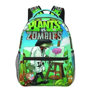 Fashion vs. Plants Large-capacity Zombies backpack — Plants vs. Zombies “Zombies” daily commuter bag for outdoor hiking and business, cartoon casual “Plants vs.” design Zombies merch laptop daypack school bag for women, men, and gift giving