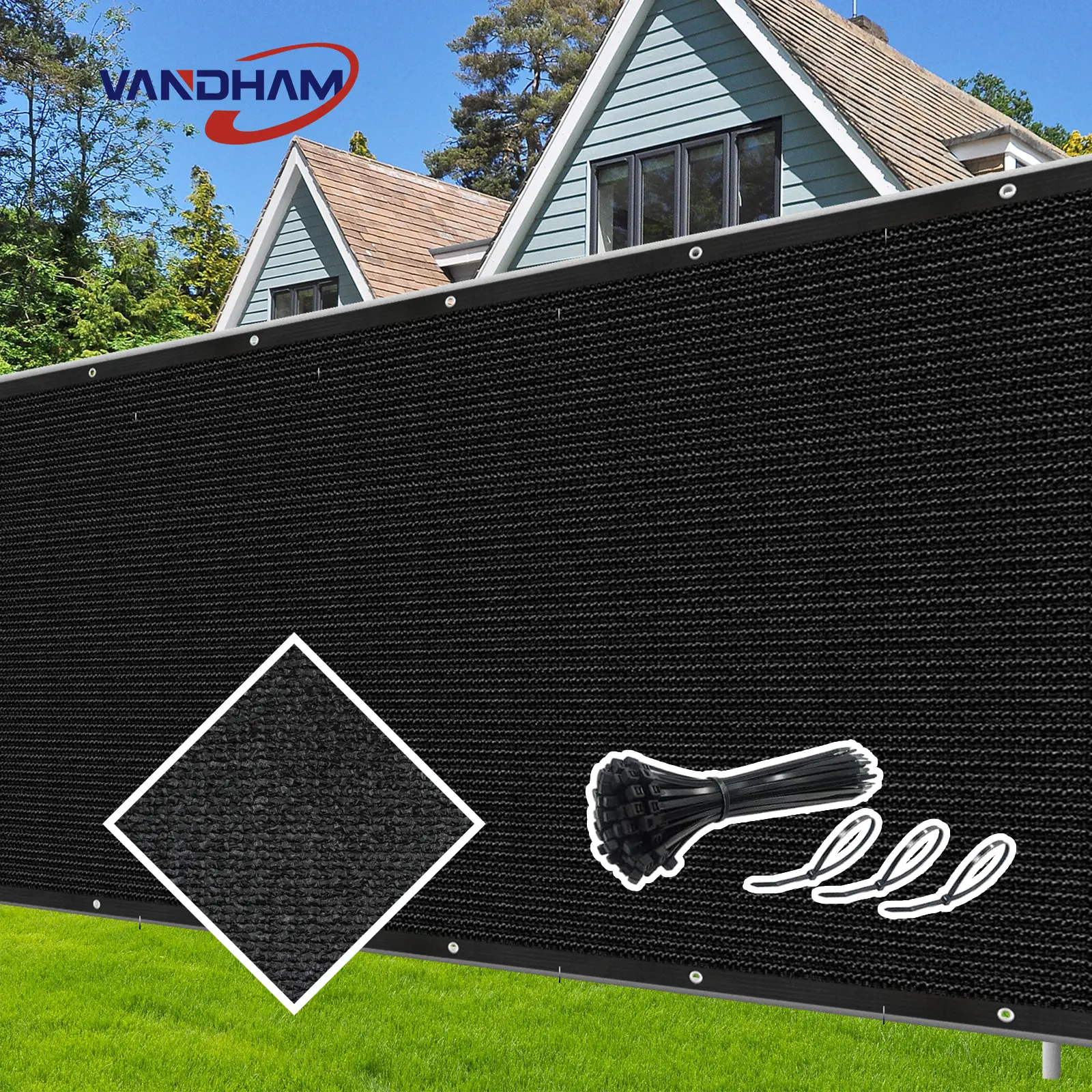 1pc Large Rectangular Outdoor Shade Sail Canopy - Heavy-Duty UV & High Quality HDPE Fabric, 90% Blockage Privacy Screen with Black Frame Design, Easy Installation for Patio, Pergola, Garden, Backyard - All-Weather Durable Sun Shade Cloth (Black)