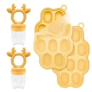 Fruit Feeder, Breastmilk Popsicle Molds & Teething Relief Teether Pacifier - 2 Pack, Valentine's Day Gift
