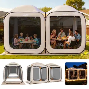 【DealsForYouDays】VEVOR Screen House Tent, 12 x 6 ft, 2 in 1 Pop Up Screen Tent, Portable Screened in Canopy with Carry Bag, Netting Sides, Ground Stakes, for Garden, Patio, Backyard, and Outdoor Activities, Beige