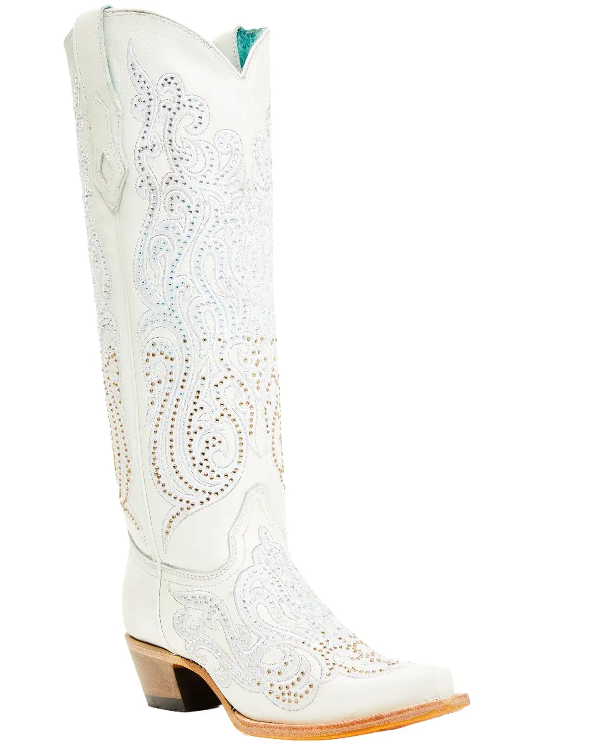 Corral Women's Crystal Embroidered Tall Western Boot Snip Toe - C4099