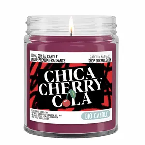 Chica Cherry Cola Scented Candle Smells Like Cherry Cola Soda - Decor Aroma Fragrance - Glass Jar