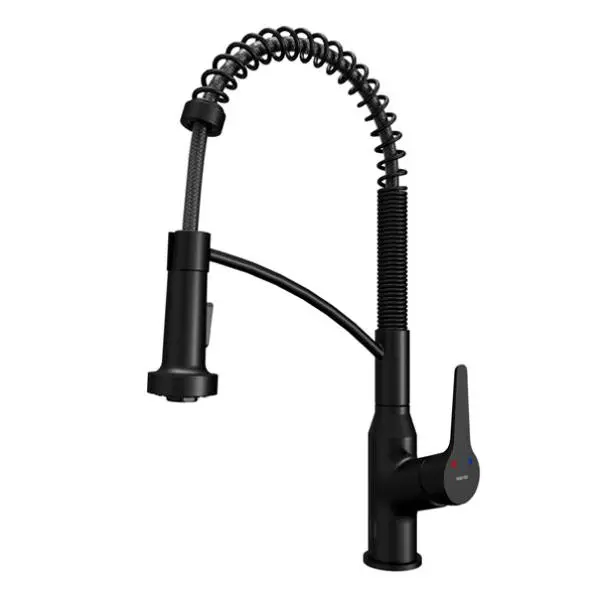 Alston Matte Black Touchless Kitchen Faucet – Motion Sensor Activation, Pull-Down Spray, High Arc Spout, 360° Swivel, ADA Compliant, Dual Function Spray, Lead-Free Brass, 1.8 GPM, Easy Install with Mounting Kit
