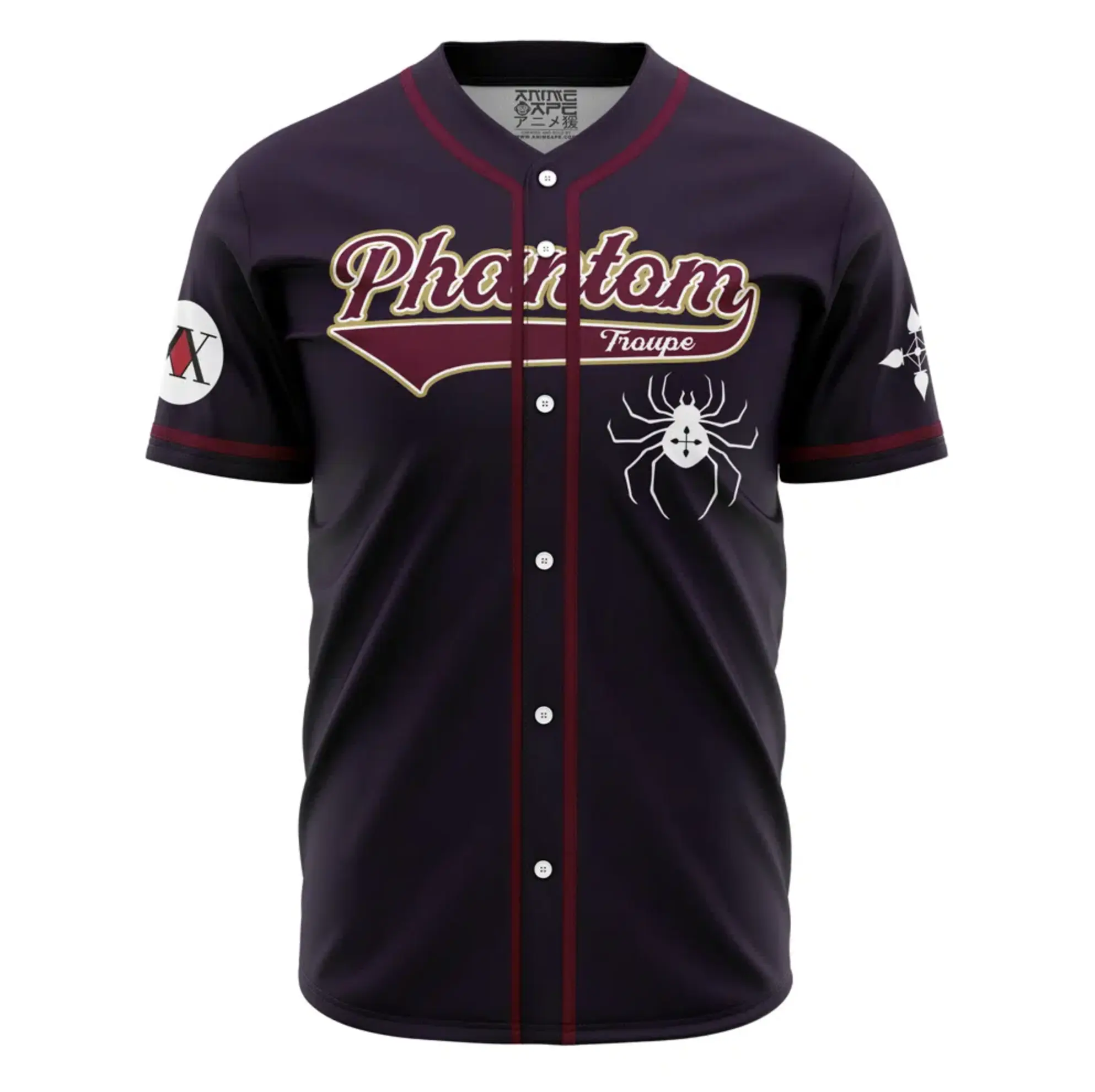 Hunter x Hunter Phantom Troupe Anime Baseball Jersey - Premium Button Down Chrollo Spider Sportswear, Ultra-Soft Breathable Mesh, Perfect Cosplay & Otaku Gift