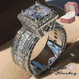 Luxury Cubic Zirconia Love Promise Rings for Her,Wedding Engagement Ring Jewelry Gift for Women,Summer Rings for Party