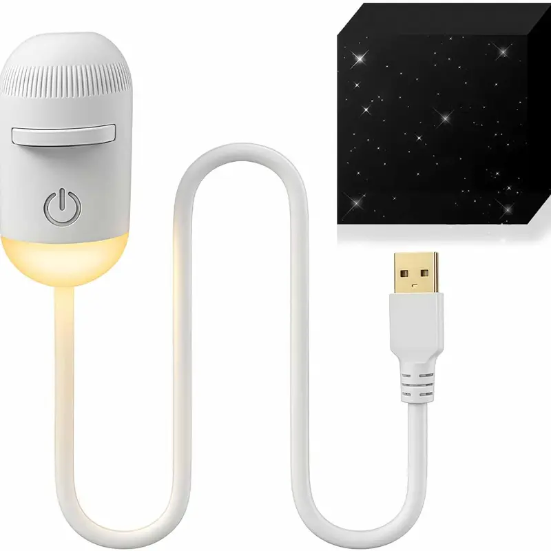 2-in-1 Galaxy Projector Night Light, USB Interface, Dual-Mode Starry Sky Projection/Warm Light Night Light, Adjustable Focus and Brightness with 3 Sliding Projection Films for Bedroom