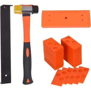 Ultimate Laminate  Flooring Installation Kit with 40 Spacers, Tapping Block, Heavy Duty Pull Bar and Diameter 35mm High-Strength Fiberglass Handle Mallet, Non Slip Soft Grip (Orange)