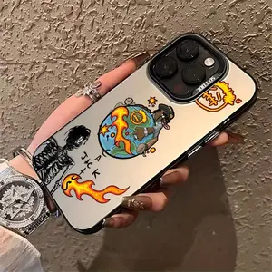 Rapper Cactus Jack Pattern Laser Compatible with Apple iPhone 17 16 15 14 13 12 11 Plus Pro Max Series Phone Case Personality Ins Style Protective Cover Fashion Phone Case Simple Protection Cute Image