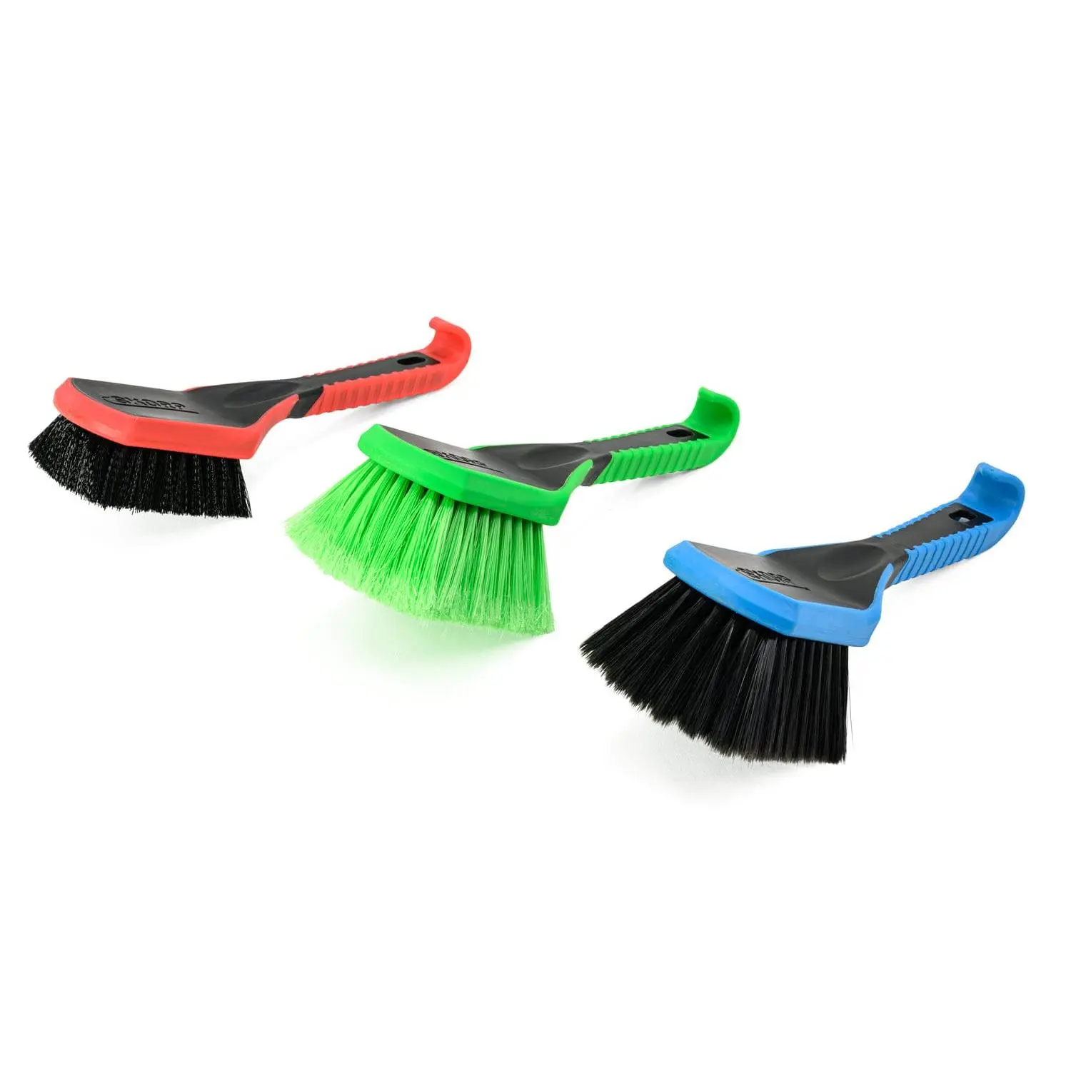 SKORP 3-Pack Detailing Brush Set - Multi / Wheel / Scrub Brushes with Hook to Hang on Bucket - Color-Coded Handles for Easy Identification