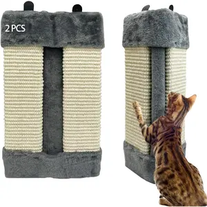 Corner Scratcher, 2 Pack  Sisal Wall Mounted  Boards Kitty Scratch Pads for Indoor Cats Resistant Furniture Protector for Door Sofa Couch