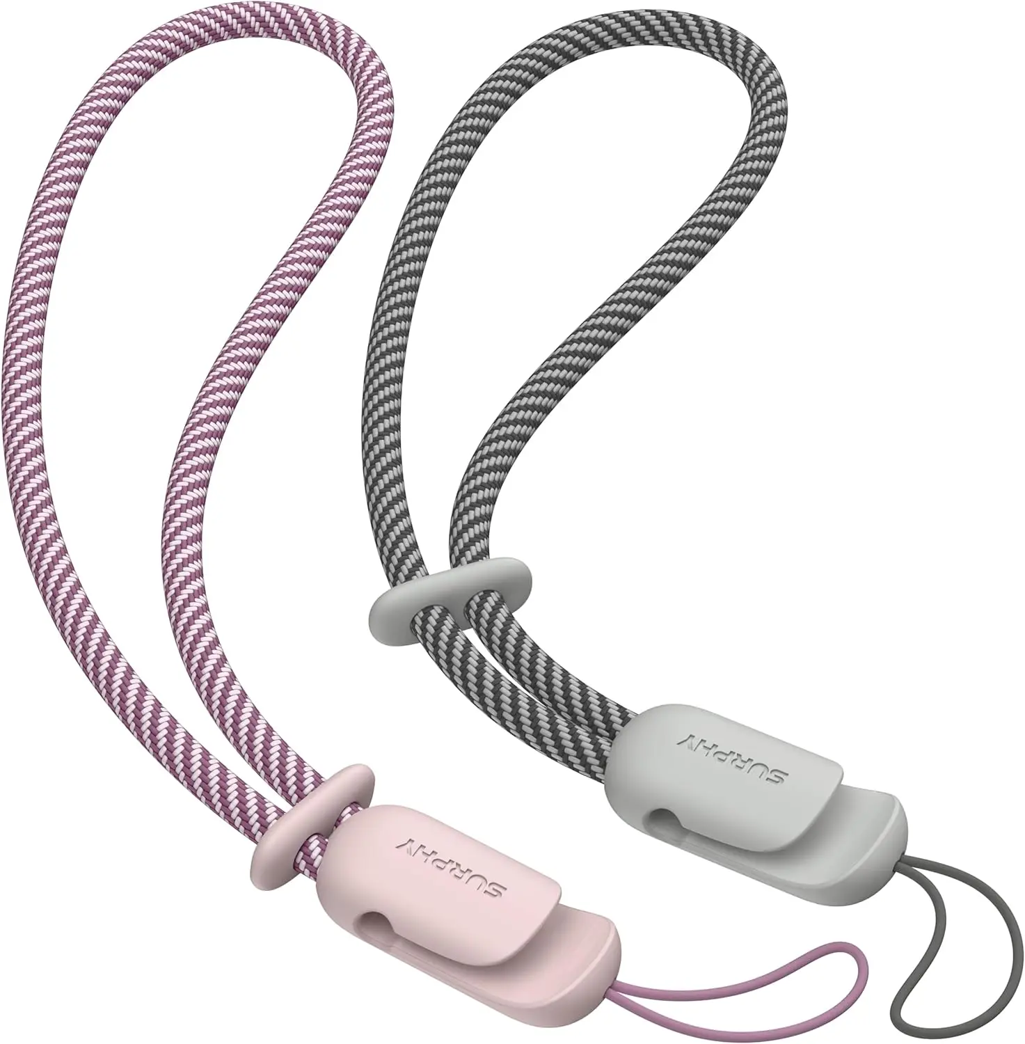 SURPHY 2-Pack Phone Lanyard for Cellphone Case & Wrist Strap - Pink & Gray  Braided Design - Versatile Accessory for Women & Men - TikTok Shop