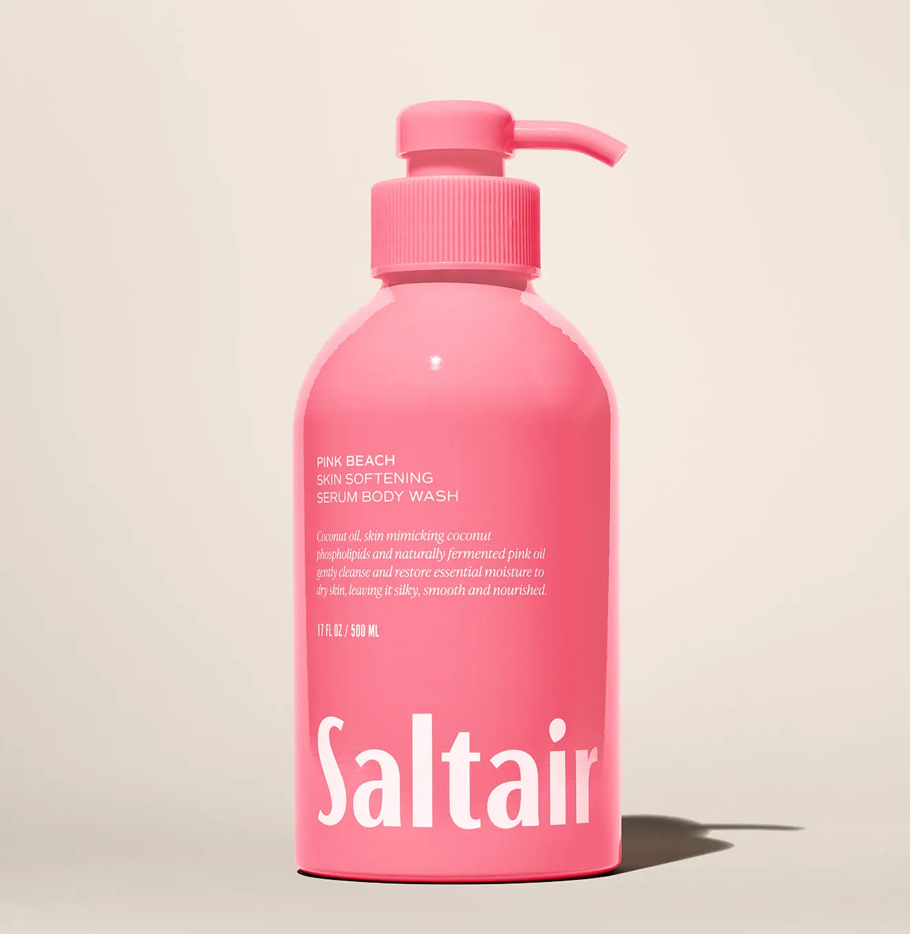 Saltair Pink Beach Body Wash - Skin Softening Serum Body Wash - 17 fl oz - Coconut, Almond Blossom, Vanilla.