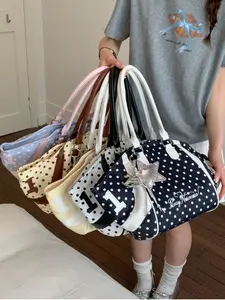 New Sweet Cool Sports Wave Pattern Bowling Bag, Handheld Crossbody Dual Use, College Style Versatile Women's Bag, Multiple Colors Available