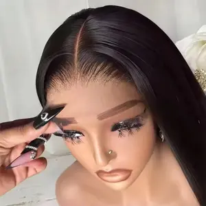 Bling Hair Bone Straight Human Hair Wigs 13X6 Hd Lace Frontal Wig 30 36 Inch Pre Plucked Brazilian Black Wigs For Women