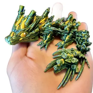 Articulated Baby Bamboo Dragons | 3D printed plastic articulated bamboo dragon fidget toy for fun and stress relief - Decor Multicolor Gift