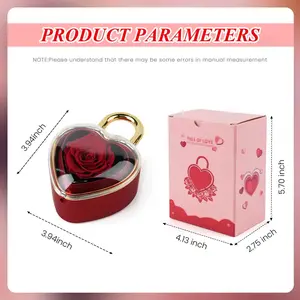 【Necklace Included】Mother’s Day Gift – Real Rose Jewelry Box with Heart-Shaped Pendant Necklace Included, Romantic Gift for Mom, Grandma, Wife, Girlfriend, Daughter