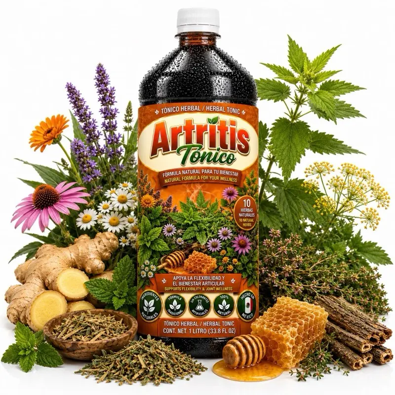 Herbal Arthritis Liquid Supplement Drink - 1L (33.8 fl oz) Botanical Extracts Blend with Quina, Dandelion, Ortiga, Uva Ursi, Maguay Juice, No Added Fillers, with Lid - Supports Joint Mobility, Anti-Inflammatory Benefits, Natural Blend