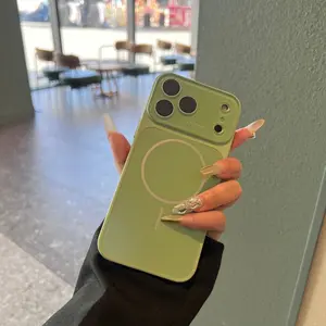 Magnetic Case for iPhone 17 16 15 14 Pro Max Cover Strong Magnet Mag-safe Liquid Silicone Soft Matte Bumper Camera Film Shell