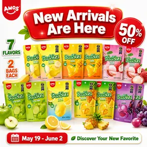 AMOS Peelerz Gummy Candy Variety Pack, 7 Fruity Flavors, Peelable Gummies, Banana Mango Lychee Apple Lemon Pineapple Grape, 14 Bags AMOS Peelerz Gummy Candy Variety Pack, 7 Fruity Flavors, Peelable Gummies, Banana Mango Lychee Apple Lemon Pineapple Grape, 14 Bags