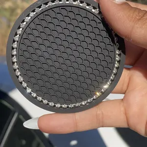 Rhinestone Decorative Car Cup Holder Coaster for Fall Gift, Anti-slip Car Cup Holder Pad, Car Interior Accessories for Women & Men, Birthday Gifts, Car Accessories for Men, Car Floor Mats, Car Interior Kit
