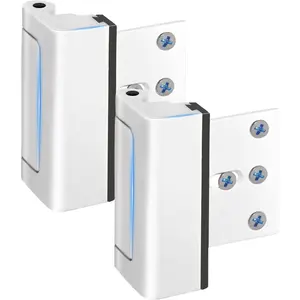 2 Pack   Door Lock Reinforcement, Childproof Door Reinforcement Lock Withstand 800 lbs for Inward Swinging Door, Door  Lock to  Unauthorized Entry, White