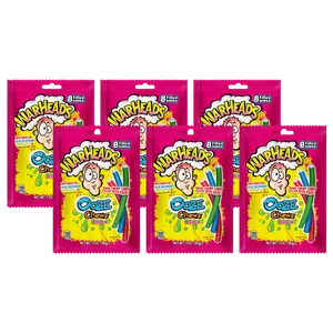 WARHEADS Ooze Chewz Ropes - Chewy Candy Ropes with Sour Filling in Watermelon Blue Raspberry & Green Apple Flavors 3 oz Bags 6 Pack Sweet Snack