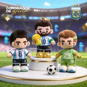 Official Argentina National Football Team 2026 Messi Martínez 35cm Plush Toy, Perfect Gift for Fans, Ideal for Collection
