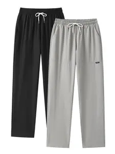 Men's Solid Color Pocket Drawstring Waist Pants, Casual Quality and Comfort Comfy Loose Trousers for Summer, Men's Bottoms for Daily Wear