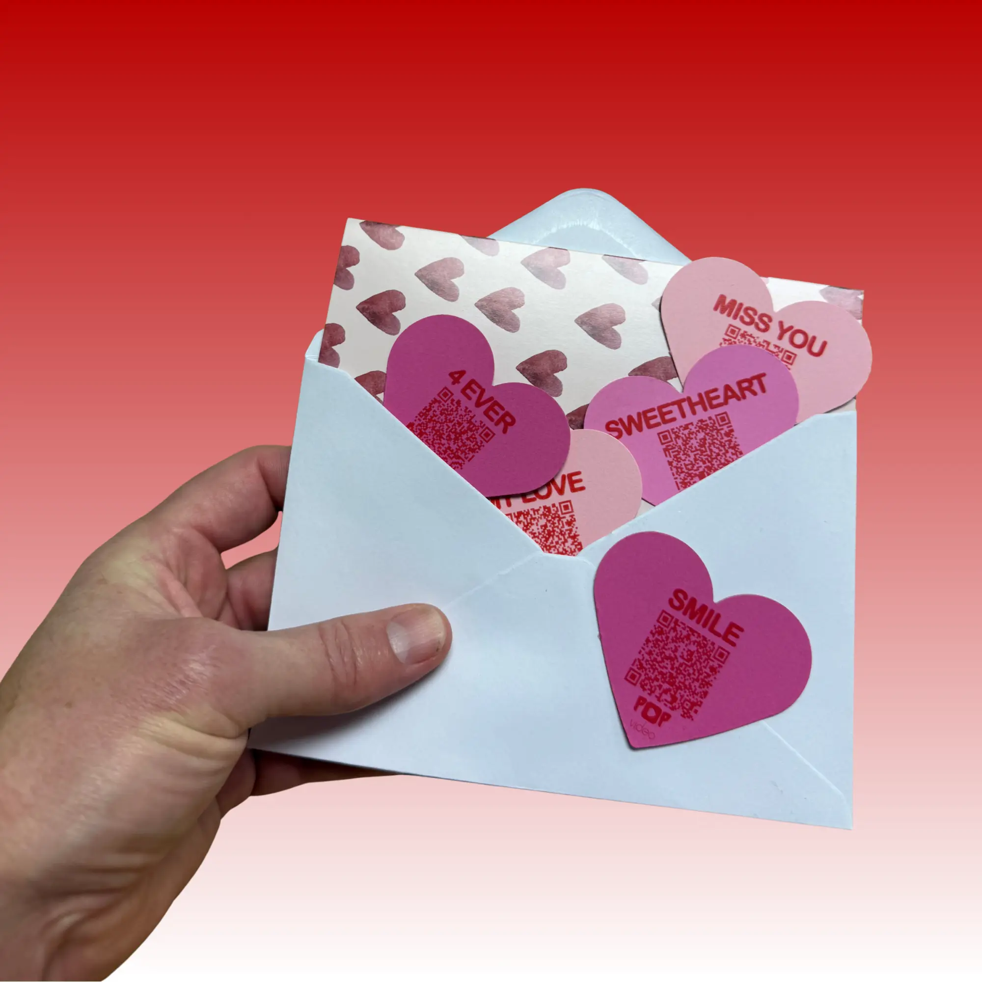Pop Video Hearts - Add Personal Video Messages Inside Your Valentine Card - Unique Gift (10 Pack)