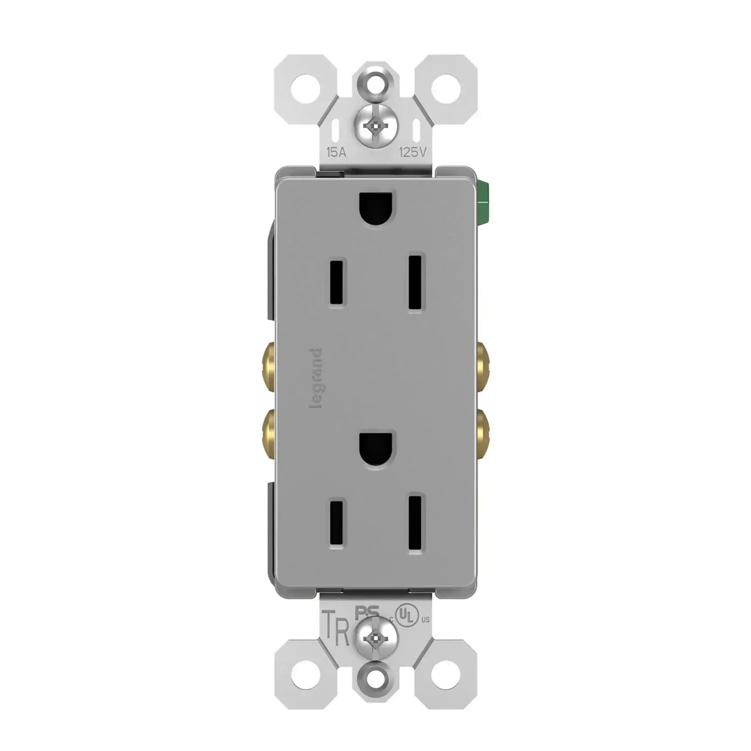 Legrand 885TRGRY radiant 15A Tamper-Resistant Duplex Outlet, Gray