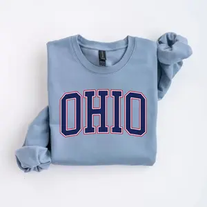 Ohio Sweatshirt Cozy Sport Tee Crewneck Long Sleeve Ohio Spirit Wear Sweater Ohio Football Fan Gift For Her Womenswear Winter Fall Sweater