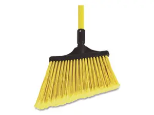 212 MAIN Traditional Commercial Cleaning Broom - 57 in. Maxisweep Angle Brush, Long-Lasting Fiberglass Handle, Plastic Synthetic Bristles, Washable, Yellow & Black