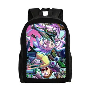 Rick-and-Morty-Backpacks for Girls, Cute School Backpack, Aesthetic Bookbag for Teens, Lightweight Classic Backpack for Travel, Work, Picnic A-13