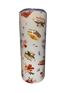 Grow Your Mind Books And Flowers - 20oz oz 20 oz. 20oz. - Skinny Straight Sublimation Tumbler - Amy's Tumbler Junkies - Your Favorite Tumbler Shop!