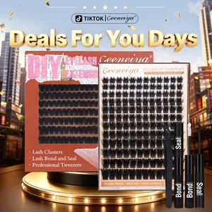 Geeneiya Rime Spiky Manga Lash Clusters Kit | Wispy Anime DIY Eyelash Extensions | Soft Feathered Spikes Eyelashes Clusters Kit with Bond &Seal And Tweezer Lashes Makeup Cosmetic DealsForYouDays