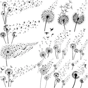 13 Sheets Beautiful Dandelion Temporary Tattoos For Women Realistic Flying Dandelion Birds Butterfly Fake Tattoos Flowers For Girls Kids Hand Wrist Neck Decoration Temp Tatoos Temporary Sticker