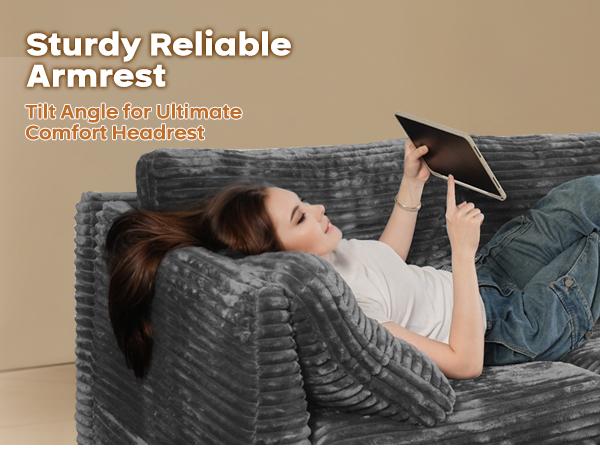 【5 Packages Shipping】Ovios 130.7" Modular Sectional Sofa Couch with Ottoman, U-Shaped Minimalist Couches with Sofa Bed Chaise, L-Shaped Modern Deep Seat Cloud Plush Corduroy Sofas with Ottoman Set for Living Room, 5 Seater