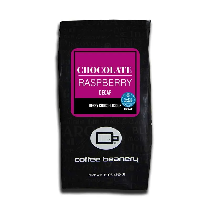 Chocolate Raspberry Flavored SWP Decaf Coffee