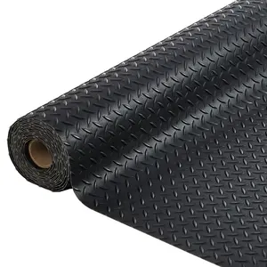 Garage Floor Mat, 2.8mm Thickened PVC Rubber Flooring Roll Diamond Plate Trailer Mat, Non-Slip Floor Protector Mat for Garage, Gyms, Warehouse, Trailer, SUV