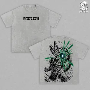 Perfect Cell Graphic Tee Vintage Washed Shirt Unisex Streetwear Anime Merch Ultimate Android Tee Bio-Android 21 T-Shirt Gift for Anime Lovers DBZ Fans