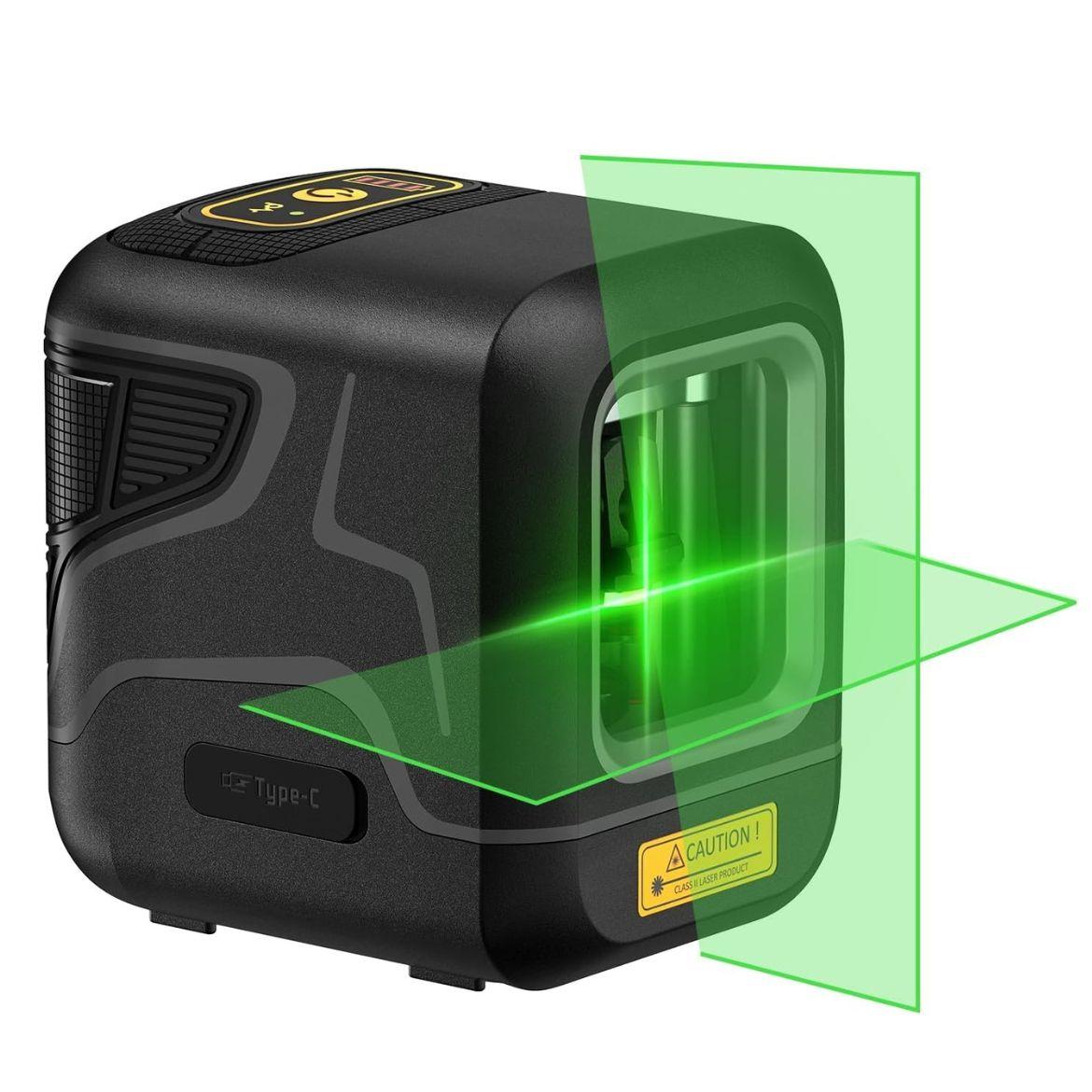 Fanttik D2 / D12 Ace Pocket Cross Laser Level with 3D Coverage New Green Diode Technology Type-C Charging IP54 Rating Du