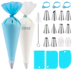 Piping Tips Set, Seamless Stainless Steel Cake Decorating Tips, Pastry Tips and Piping Bags, Frosting Icing Tips for Baking Cupcakes, Cake, Cookie