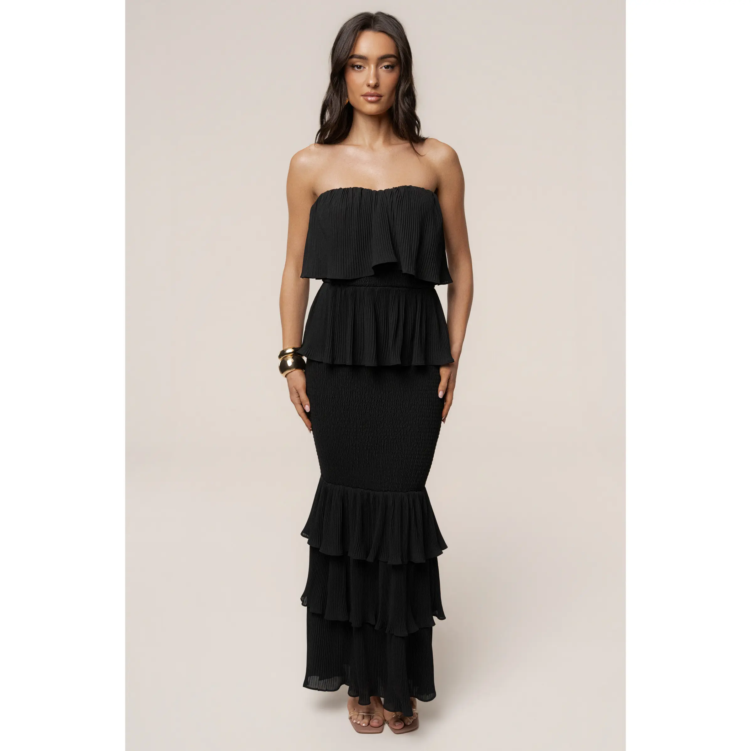 Black Casa Blanca Ruffle Dress