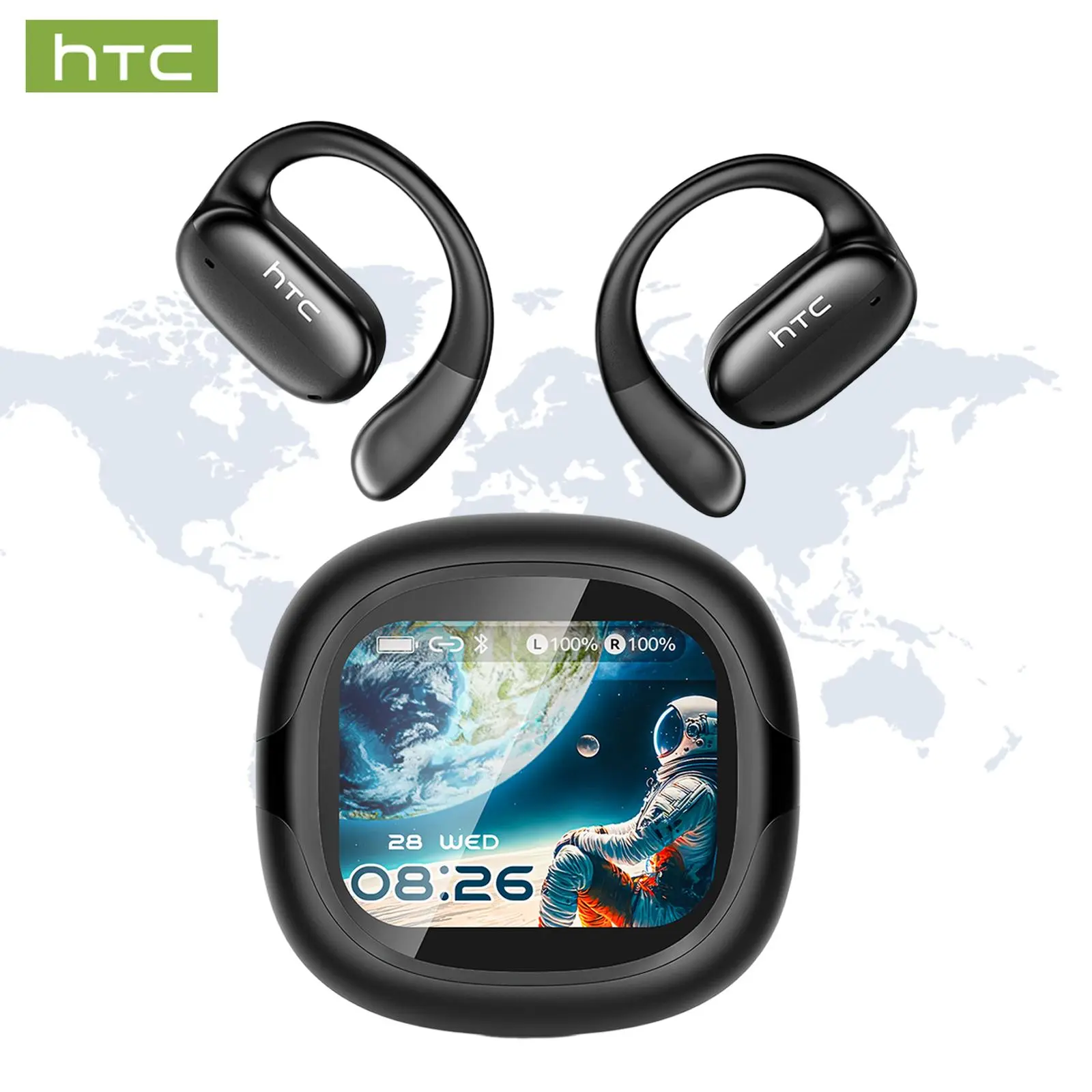 HTC NE58 Bluetooth 6.0 Earphones LED Display High Fidelity Waterproof Wireless Earphones | Suitable for Office, Sports, Study and Audio Calls | Built-in Microphone | Earphones Electronic Earbud