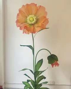 Large 6.5 feet Artificial Flowers Silk Poppy floor Flower Wedding Decor Party Decoration T Stage Layout Window Display Simulation Flower