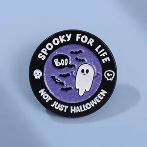 Spooky for Life Not Just Halloween Ghost Pin