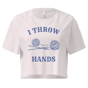 I Throw Hands Knitting Crop Top