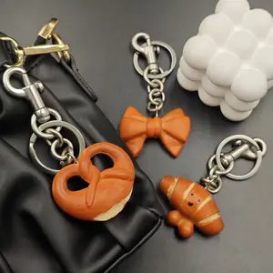 {Keychain} Personalized Alkali Water Bag Keychain - Love Bow Bread Keychain Pendant - Fashion Creative Pendant Bag Pendant for Women