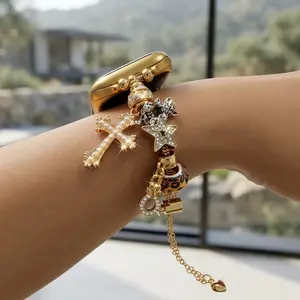 1 Pc Beaded, Leopard Bracelet Watch Band For Apple Watch 38/40/41/42/44/45/46mm, Charm Pendant Strap for Apple Watch Ultra 3/2/1 SE Series 1-11, Wrist Accessory for Daily Wear & Festival Gifts – Jewelry Strap, Smart Watch Accessories, Watch Not Included