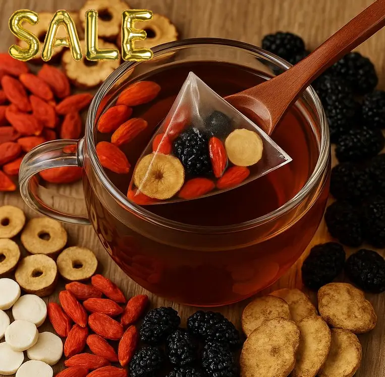 "Kidney Tea Formula (30 Bags) - Ginseng Five Treasure Tea | Organic Kidney Cleanse & Detox | Naturally Sweet (Jujube, Mulberry) | Natural Herbal Ingre